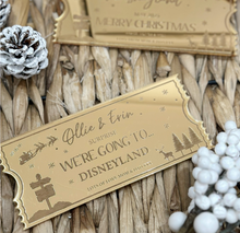 Load image into Gallery viewer, Gold Mirrored Acrylic Ticket (Polar Express or Santa Design)