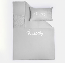 Load image into Gallery viewer, Personalised Grey Star Bedding Set
