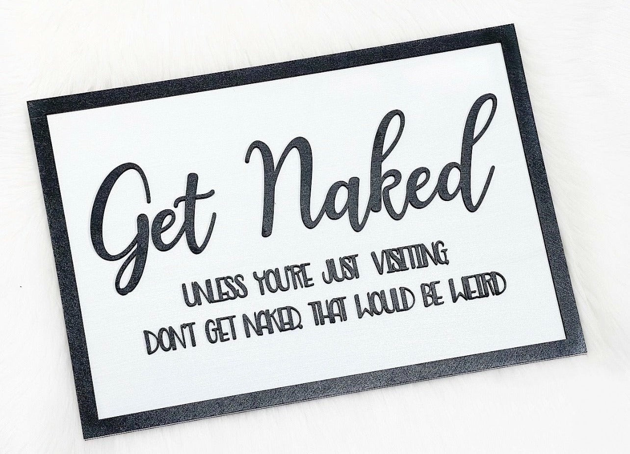 Get Naked Plaque - Cute as a Button by Laura
