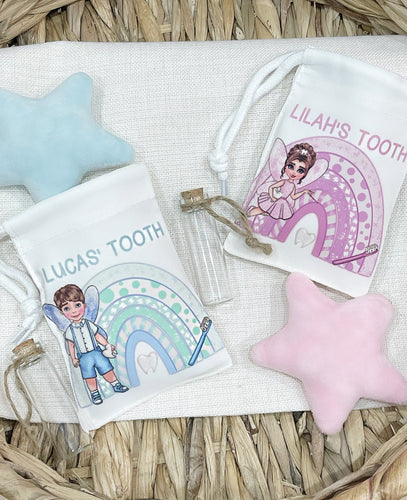 Tooth Fairy Bag & Bottle Set - Cute as a Button by Laura
