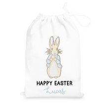 Load image into Gallery viewer, Embroidery Style Peter Bunny Gift Sack (Pink or Blue)
