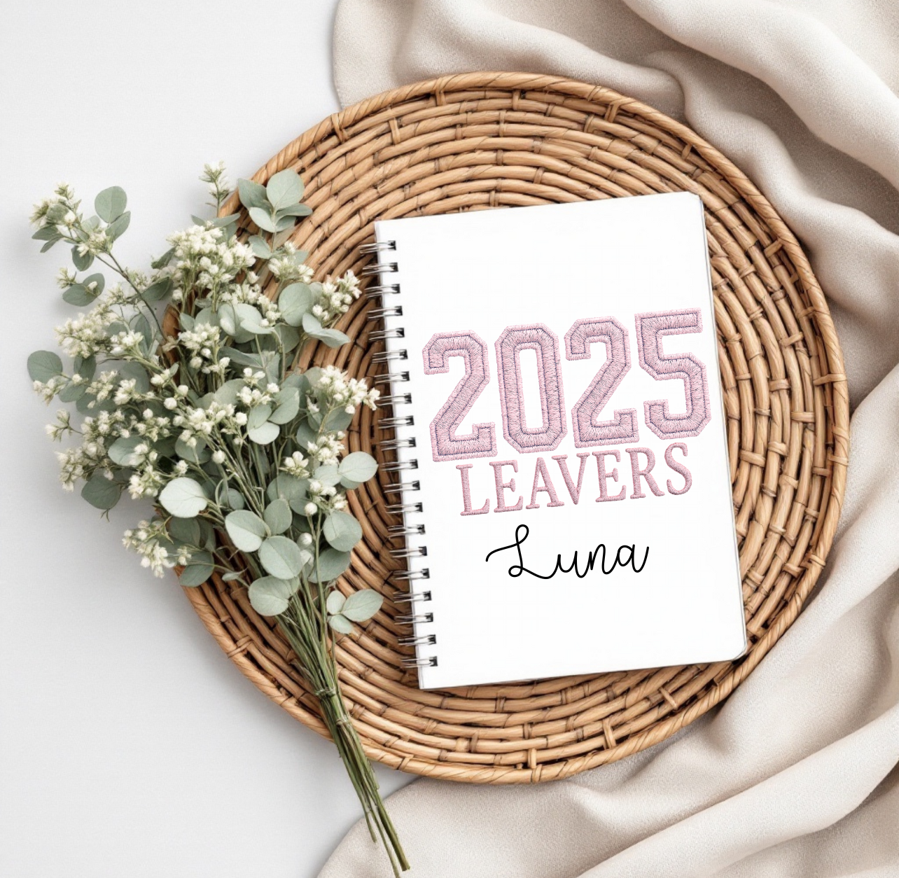 2025 Leavers Personalised Notebook (Pink or Blue)