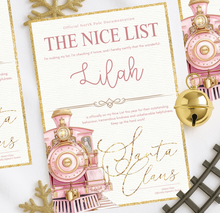Load image into Gallery viewer, Polar Express Nice List Certificate (Pink or Blue)
