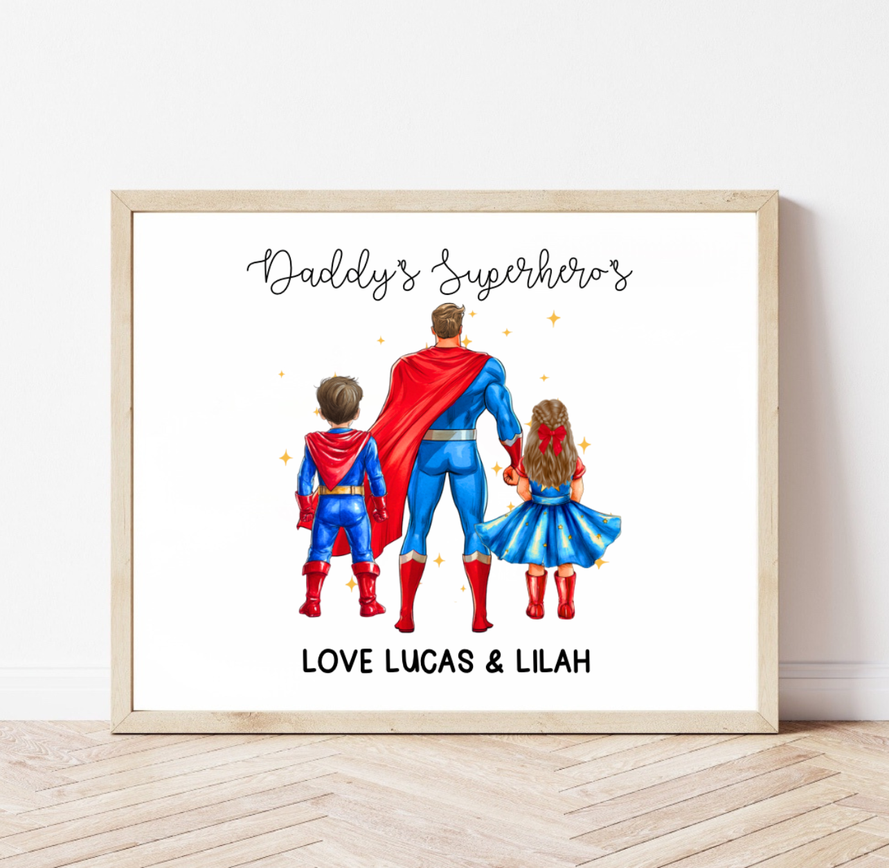 Superhero Print A4 (upto 5 children)