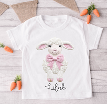 Load image into Gallery viewer, Embroidery Style Cute Lamb Tee (Pink or Blue)
