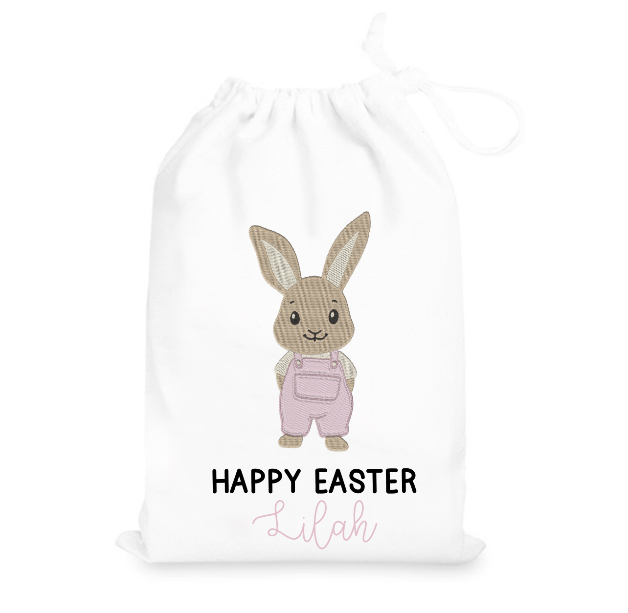 Embroidery Bunny Gift Sack (Pink or Blue)