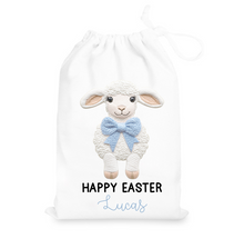 Load image into Gallery viewer, Embroidery Style Easter Lamb Gift Sack (Pink or Blue)
