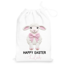 Load image into Gallery viewer, Embroidery Style Easter Lamb Gift Sack (Pink or Blue)
