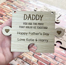 Load image into Gallery viewer, Father’s Day Puzzle Piece Plaque

