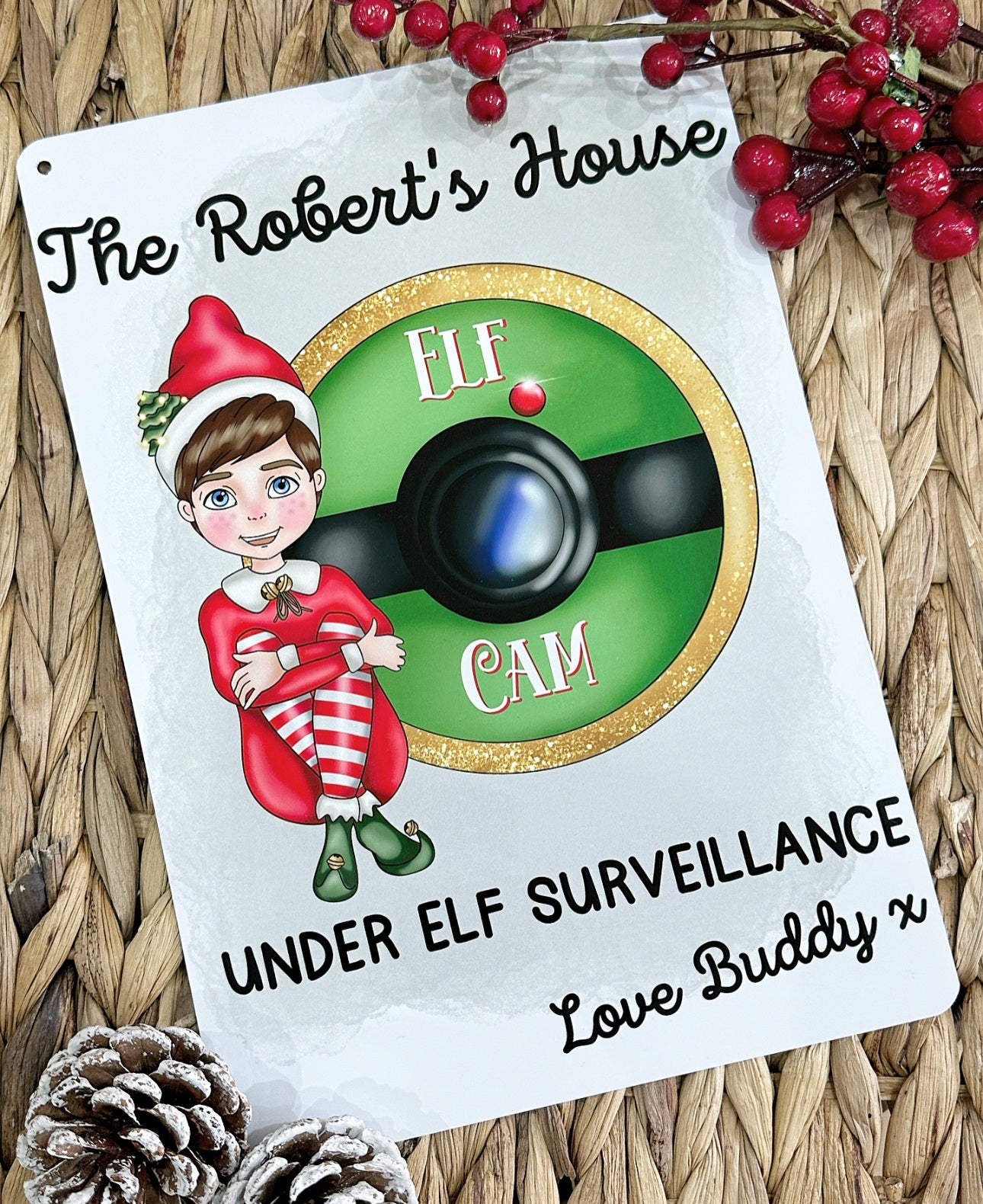 Personalised Elf Surveillance Plaque