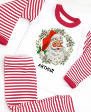 Load image into Gallery viewer, Vintage Santa Striped Pyjamas (Available in Red, Pink &amp; Blue)
