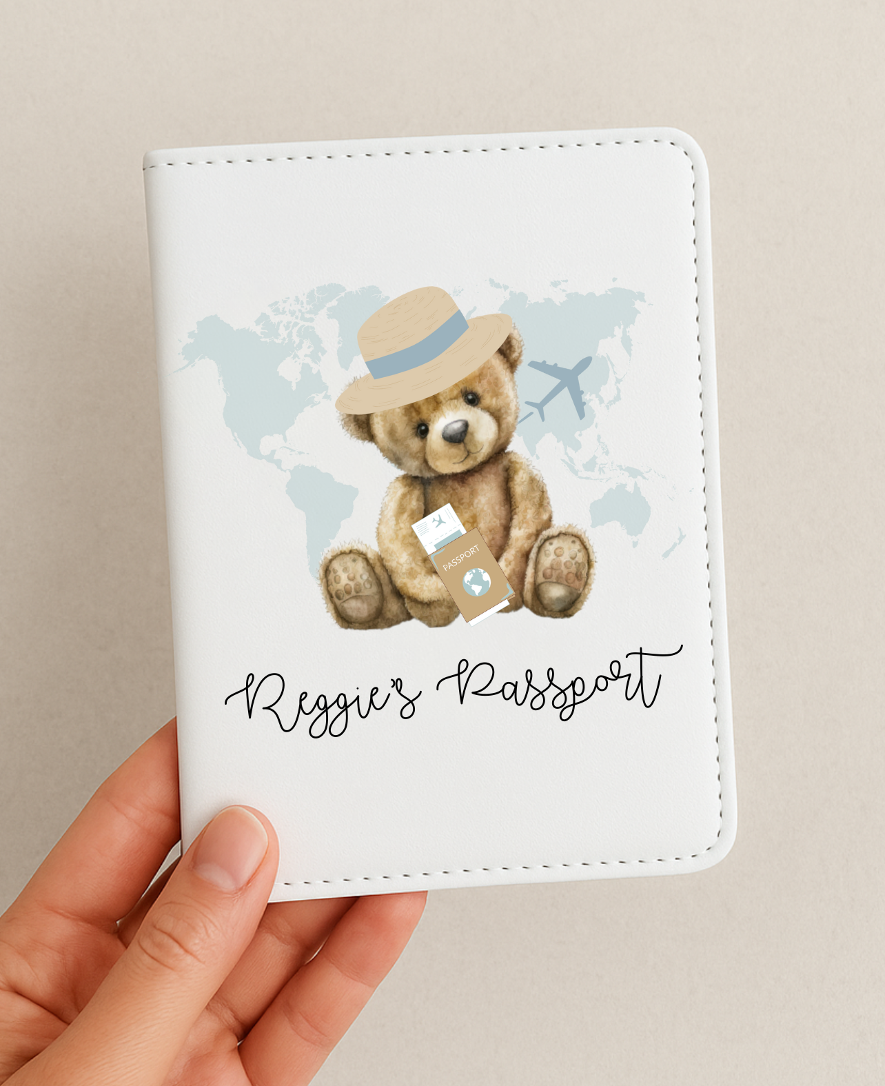 Bear Passport Cover (Pink or Blue)