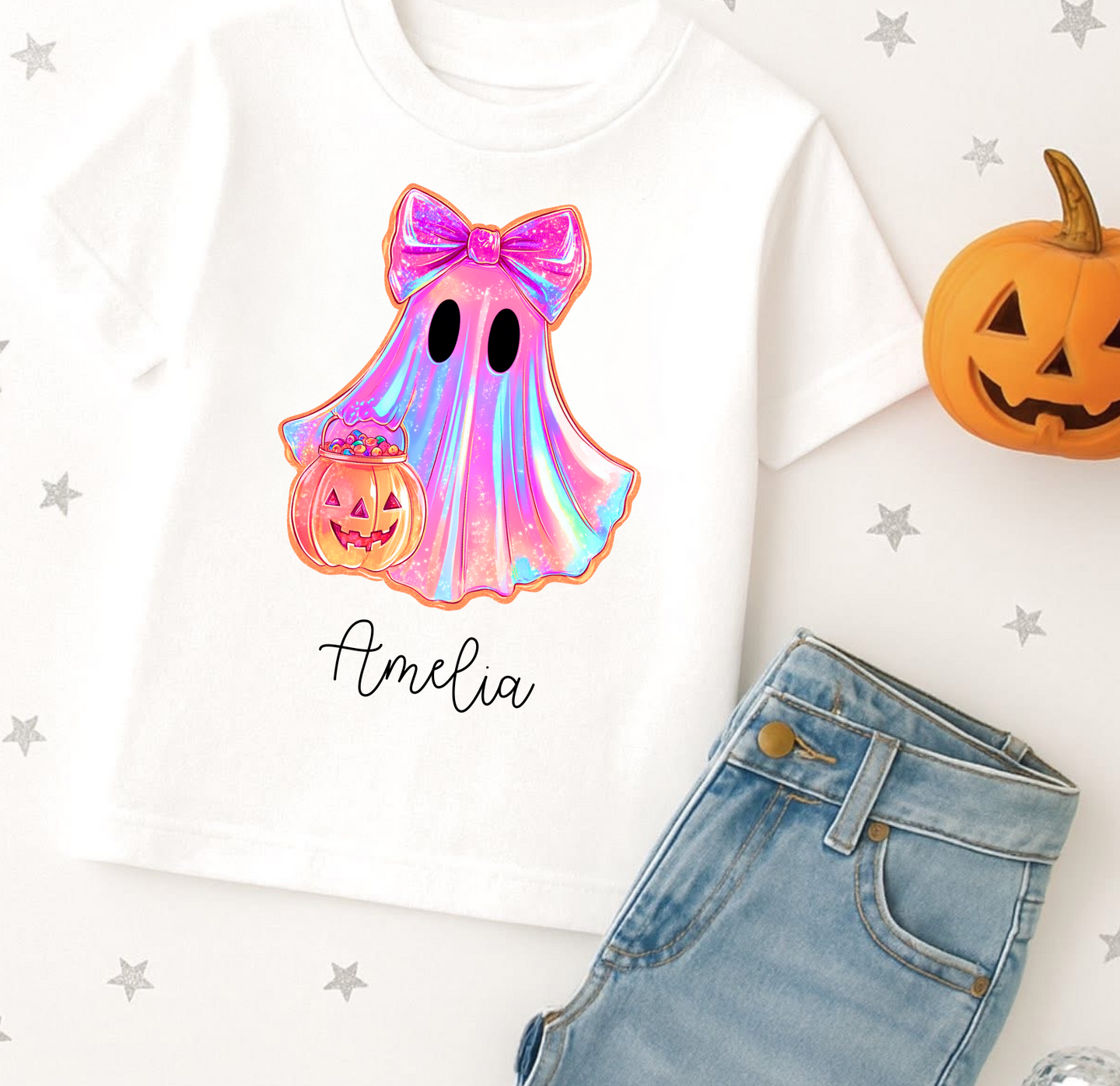 Iridescent Pink Ghost Tee