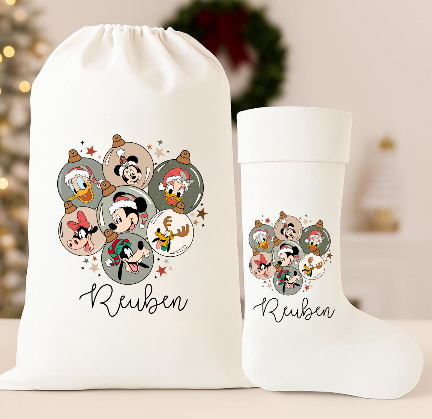 Neutral Mickey Large Sack/Stocking