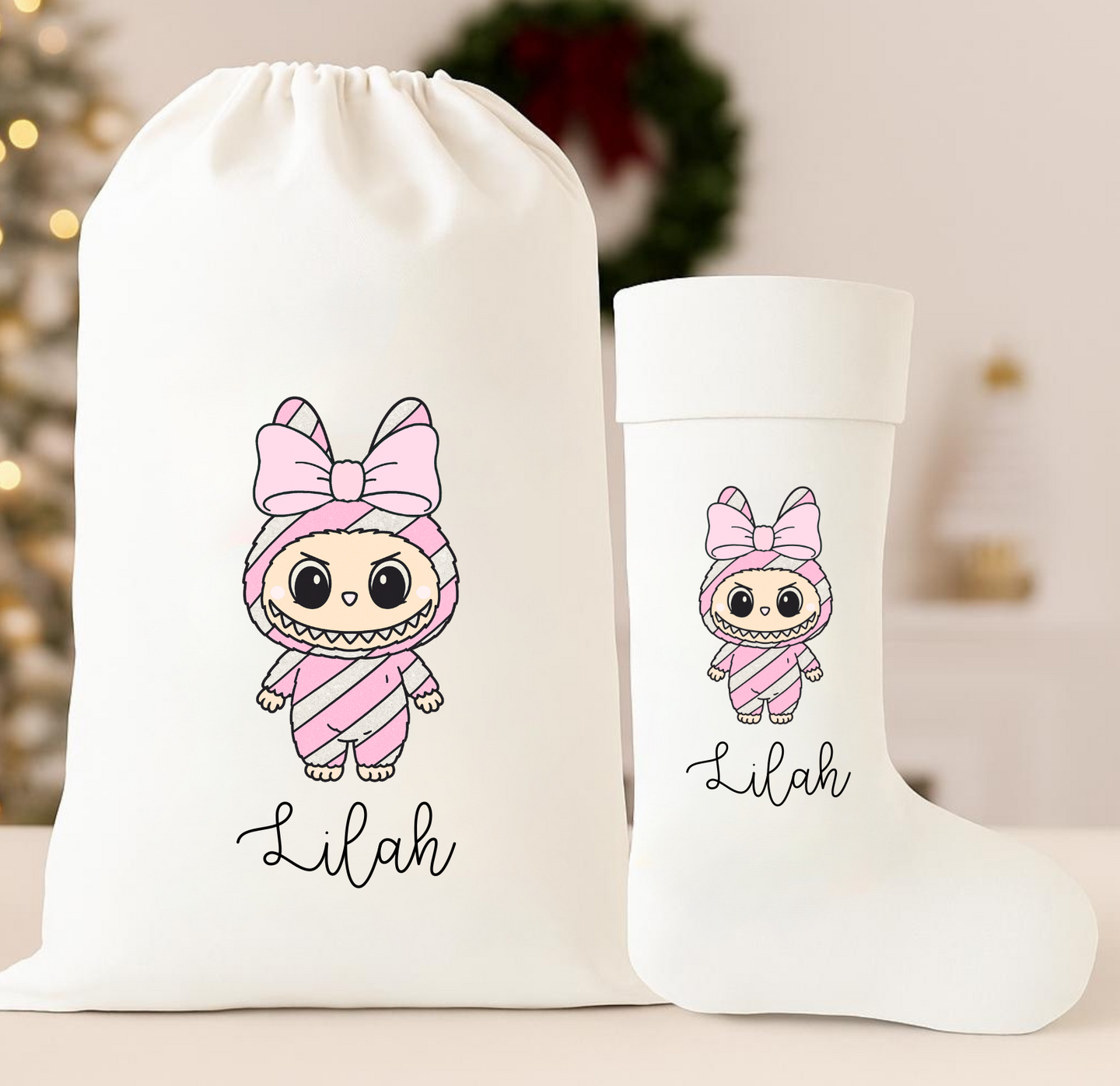 Pink Labubu Large Sack/Stocking