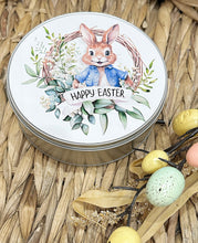 Load image into Gallery viewer, Personalised Easter Bunny Treat Tin Pink or Blue
