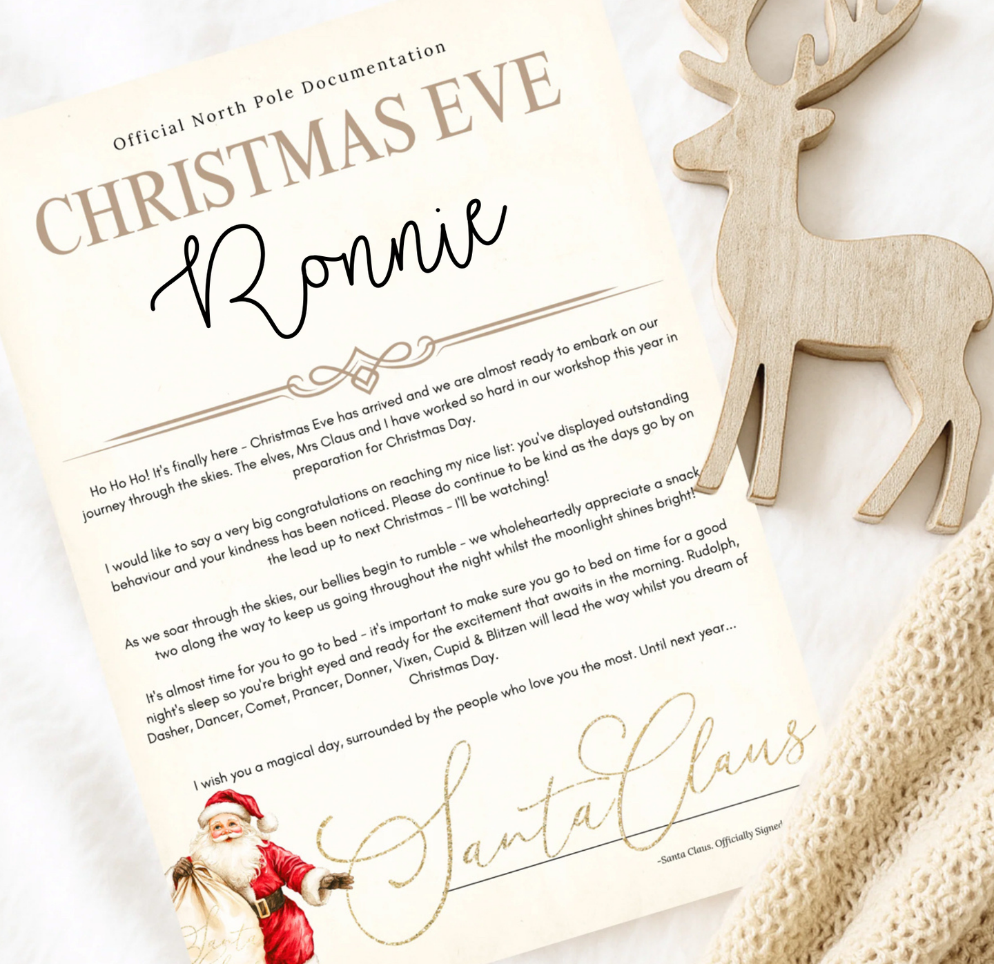 Santa Sack Christmas Eve Certificate