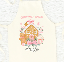 Load image into Gallery viewer, Christmas Baker Apron (Blue or Pink)
