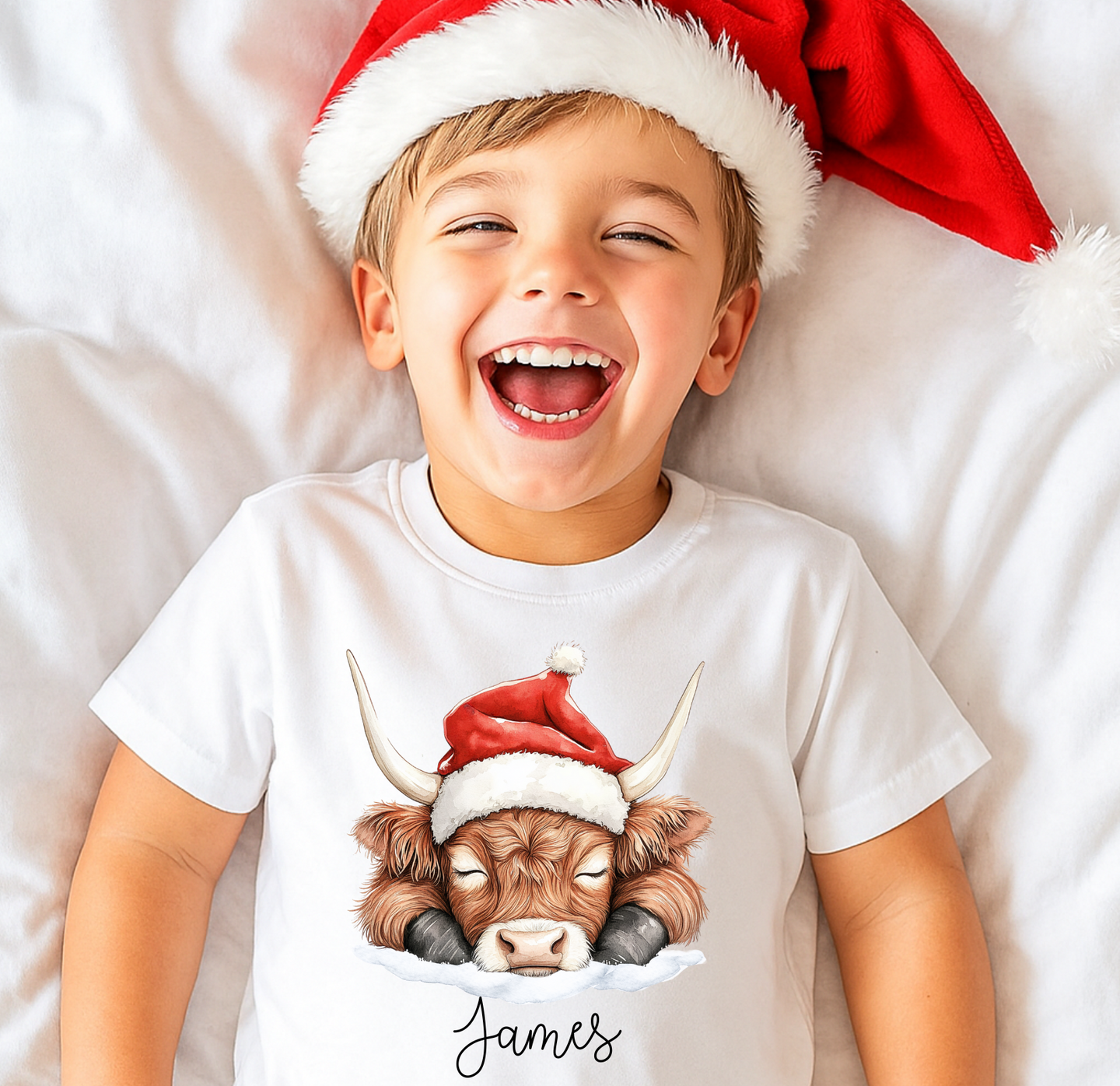 Highland Cow Christmas Tee