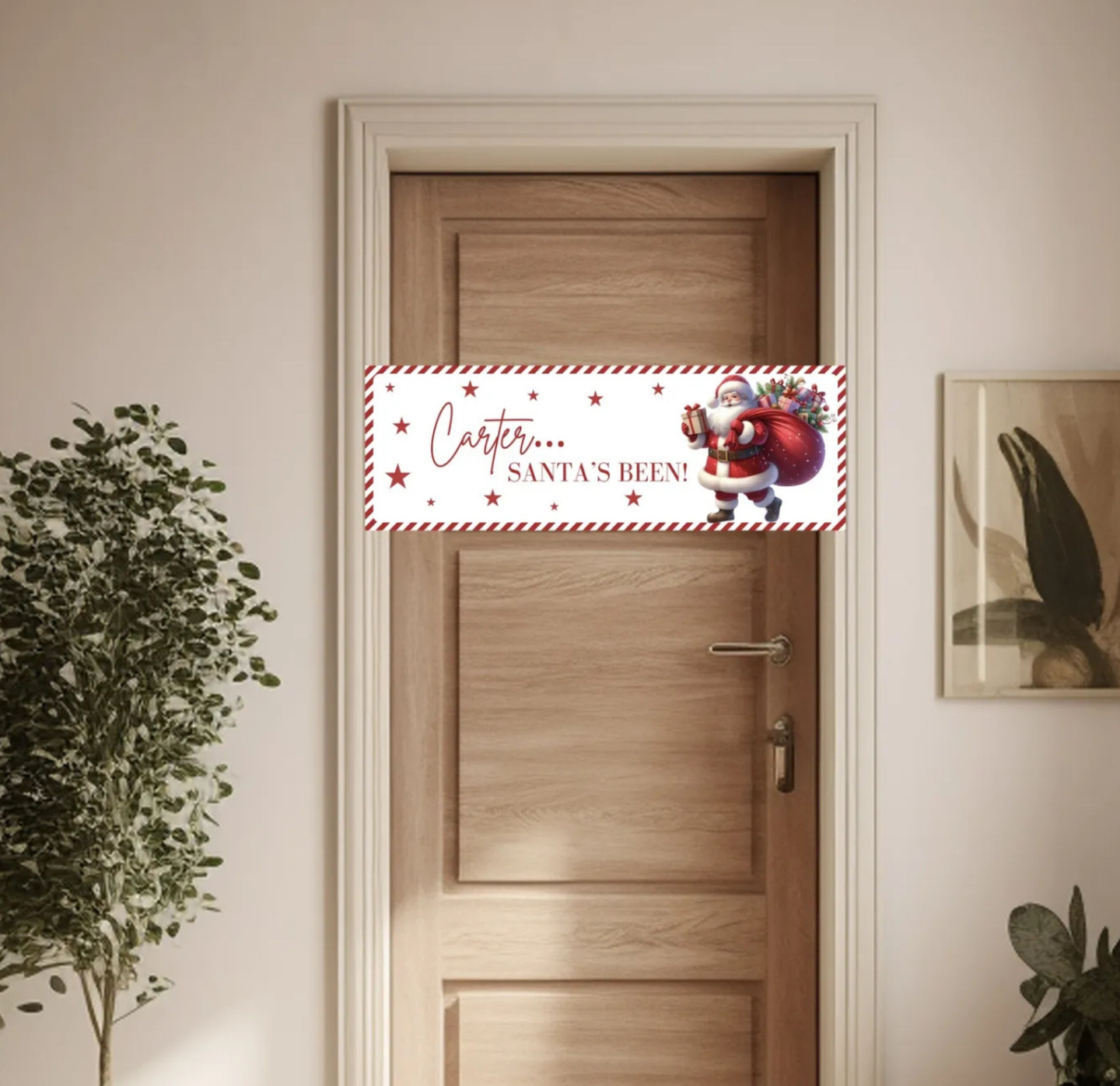 Santa’s Been PVC Banner