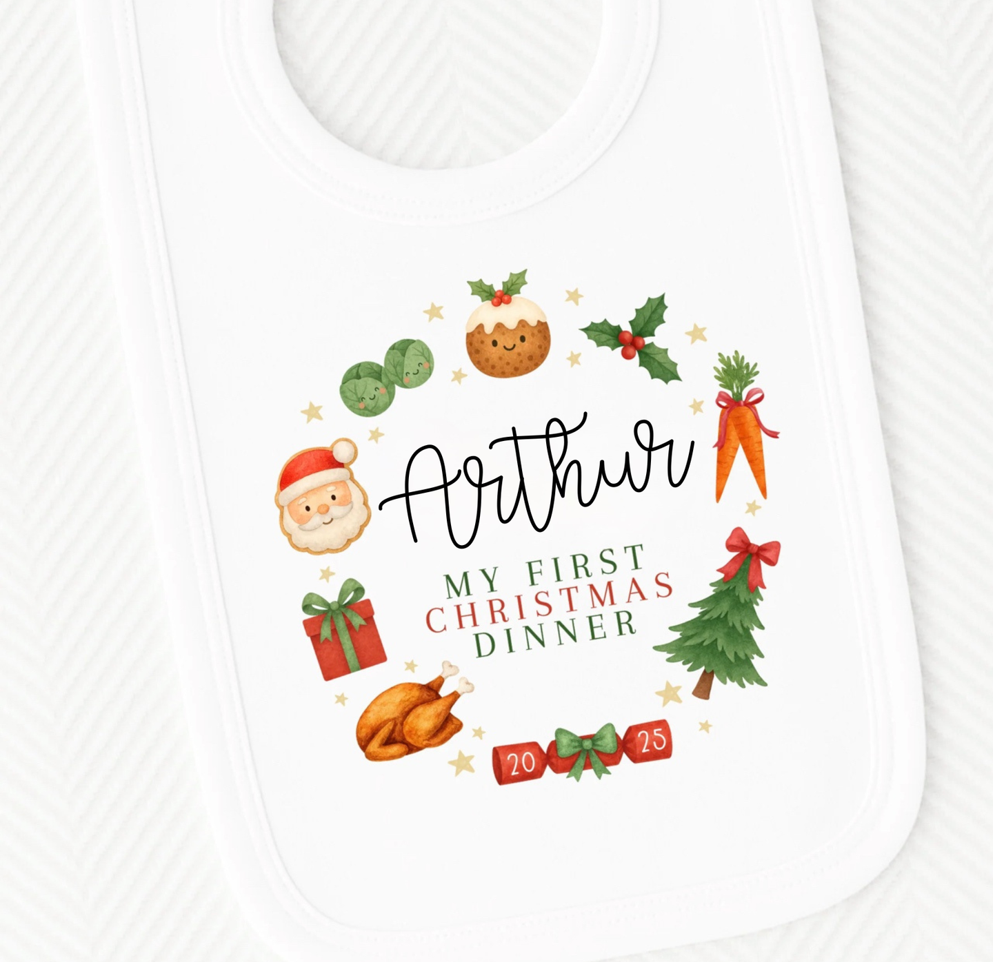 First Christmas Dinner Bib