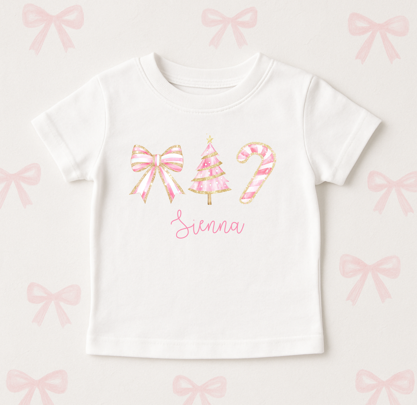 Pink and Gold Christmas Tee