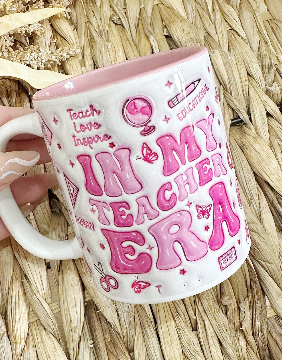 Teacher Era Pink 3D Mug