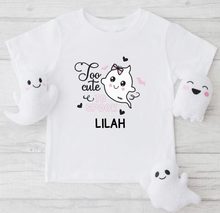 Load image into Gallery viewer, Too Cute To Spook Tee (Pink or Orange)
