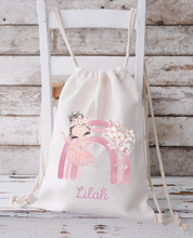 Load image into Gallery viewer, Ballerina Linen Drawstring Backpack
