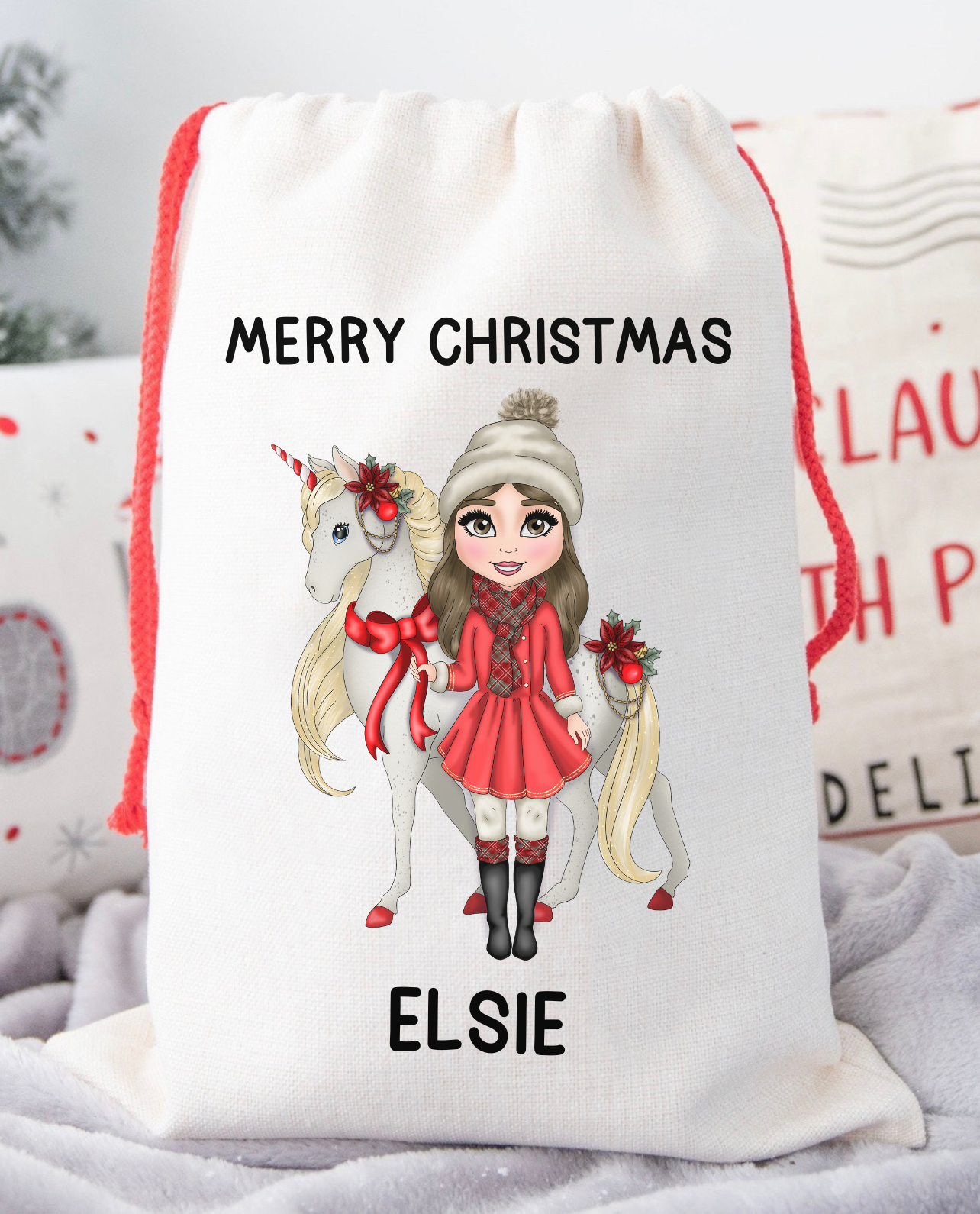 Create Your Own Unicorn Girl Christmas Sack