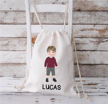 Load image into Gallery viewer, School Boy Drawstring Backpack
