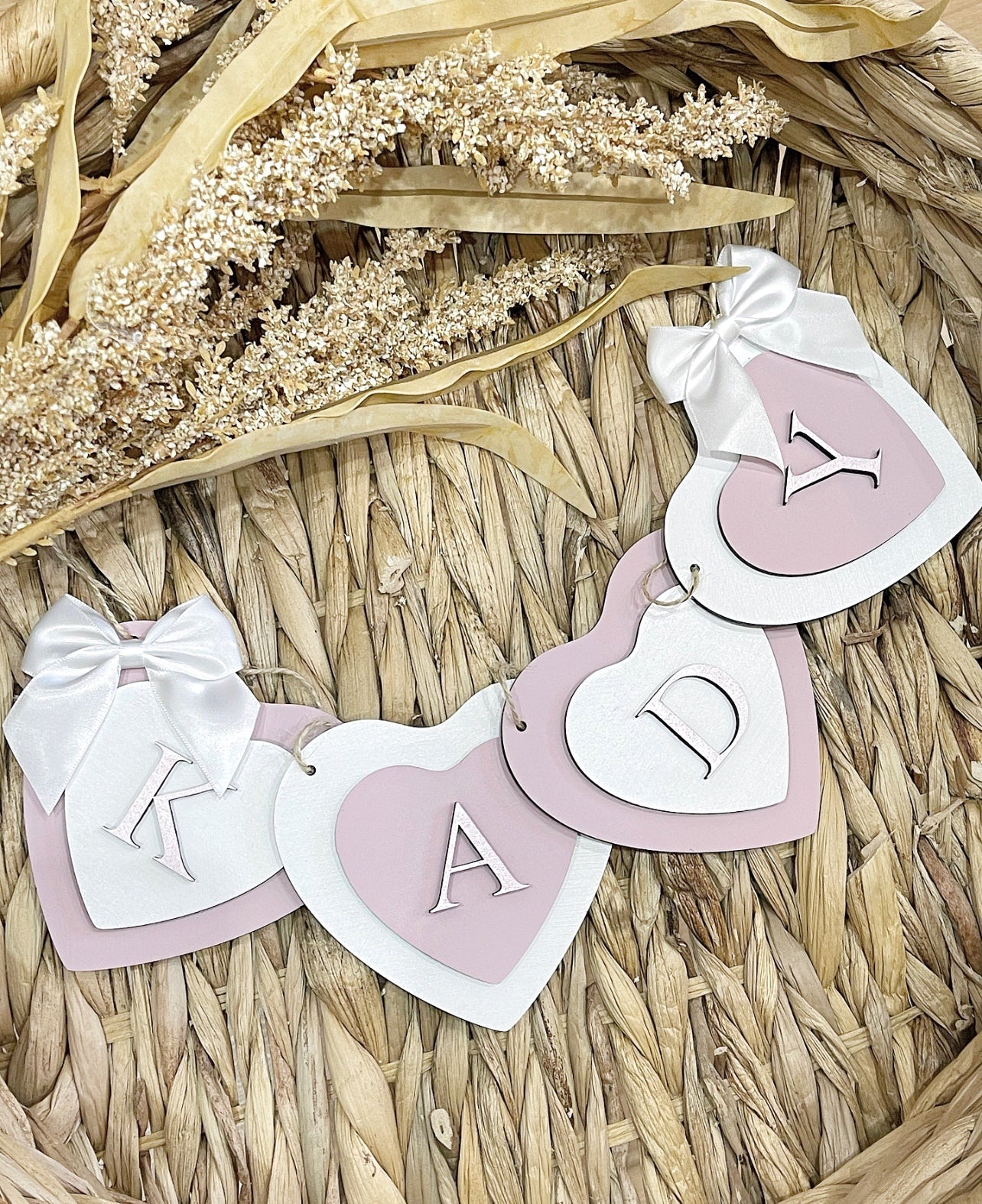 Double Heart Bunting - Cute as a Button by Laura