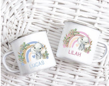 Load image into Gallery viewer, Elephant Enamel Mug - Cute as a Button by Laura
