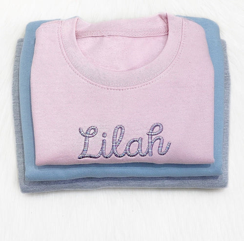 Embroidered Child Scripted Sweater - Cute as a Button by Laura