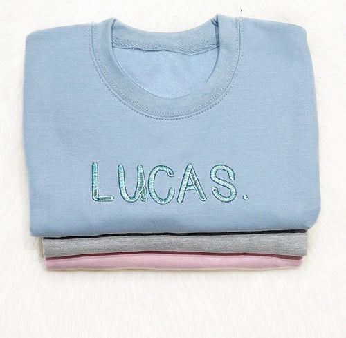 Embroidered Child Sweater - Cute as a Button by Laura