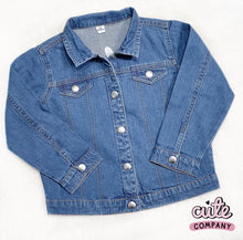 Load image into Gallery viewer, Embroidered Denim Jacket - Cute as a Button by Laura
