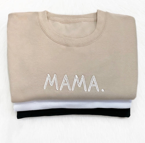 Embroidered Mama Sweater - Cute as a Button by Laura