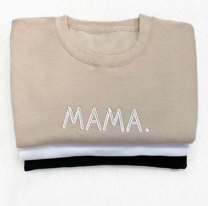 Embroidered Mama Sweater - Cute as a Button by Laura