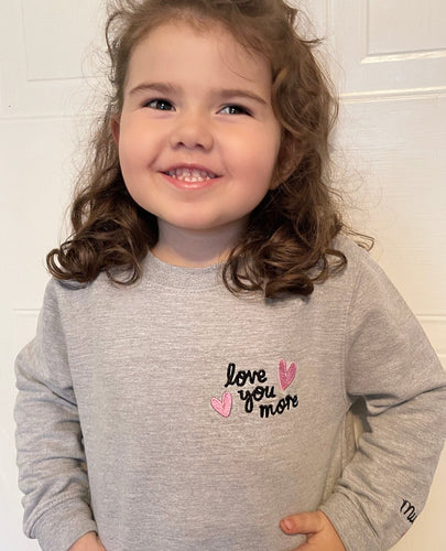 Embroidered Matching Love You Sweater KIDS - Cute as a Button by Laura