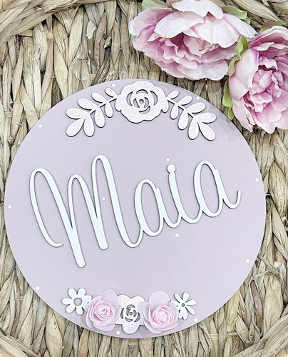 Floral Polka Dot Plaque - Cute as a Button by Laura
