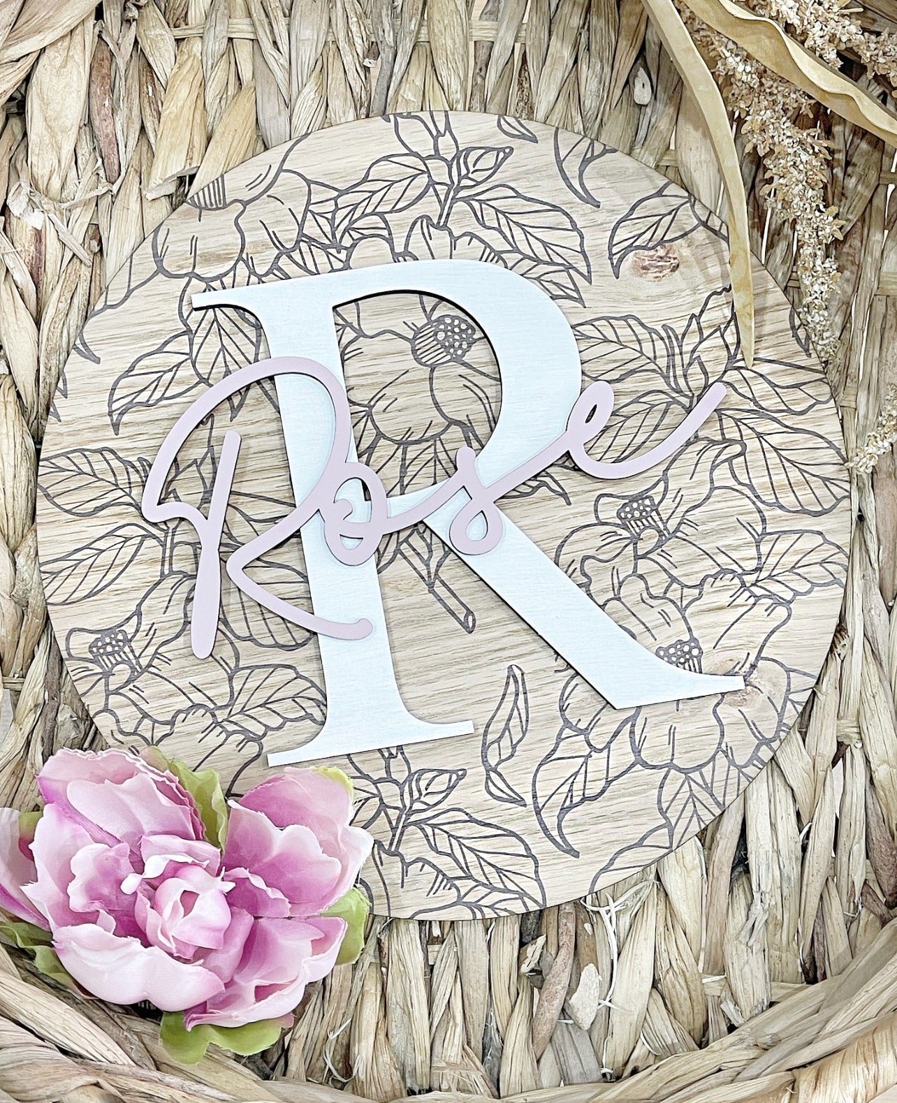 Floral Printed Plaque - Cute as a Button by Laura