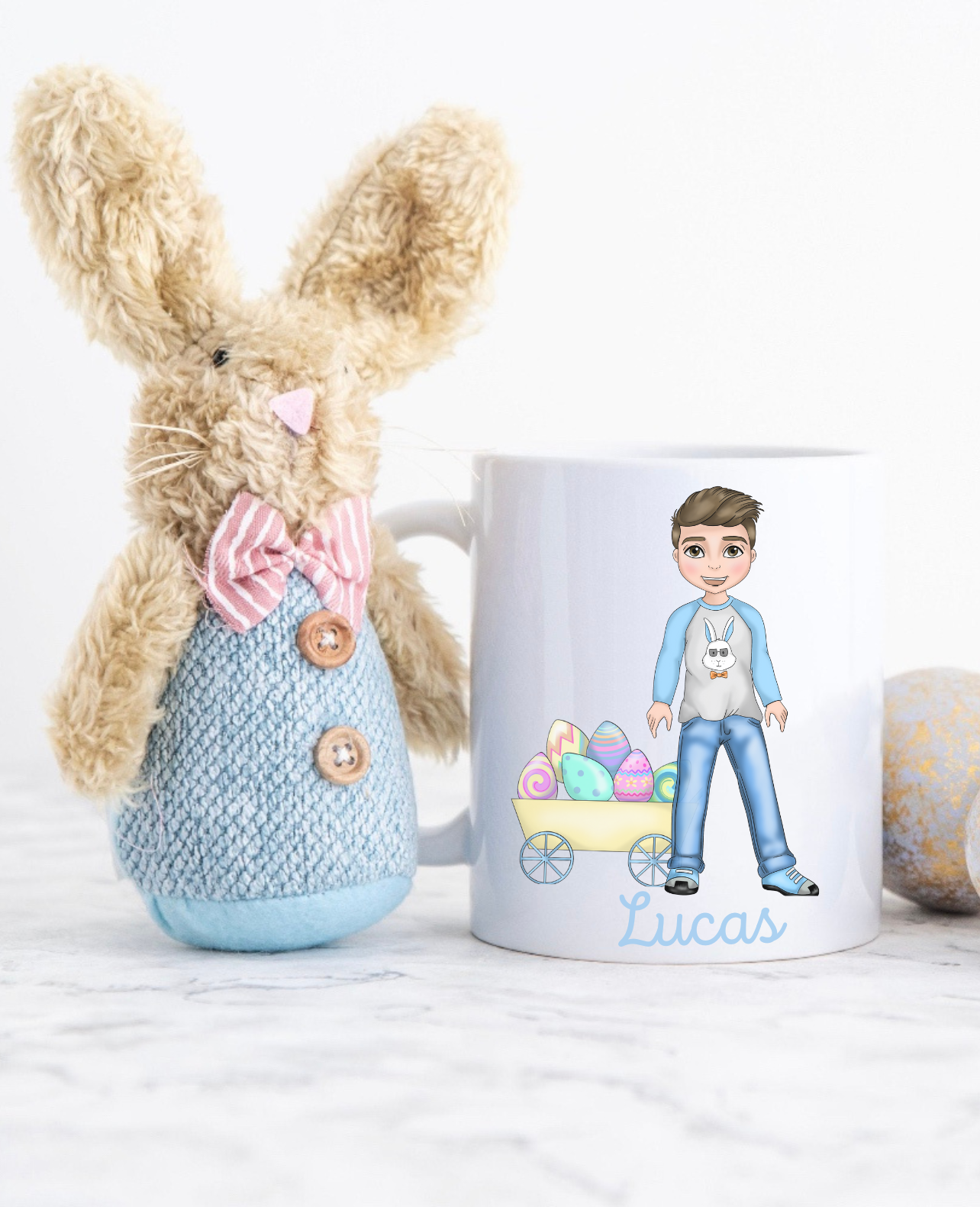 Easter Bunny Boy Polymer Mug