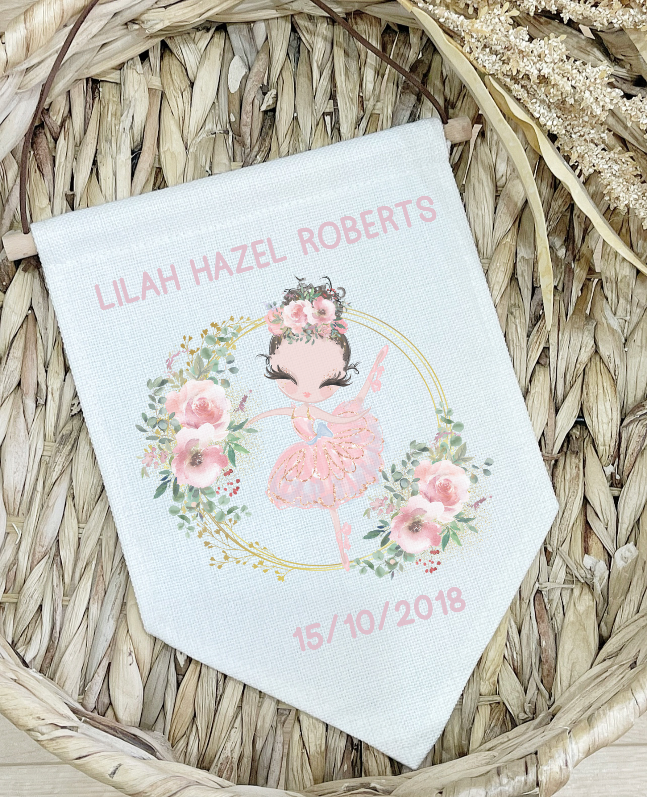 Ballerina Linen Pennant Flag