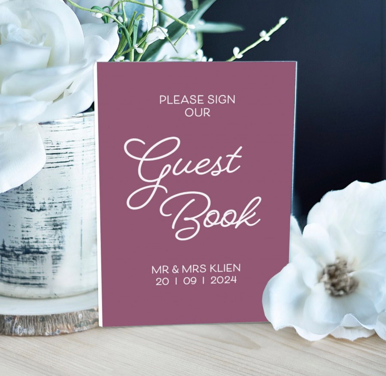 Muted Matte Guest Book Sign - Cute as a Button by Laura