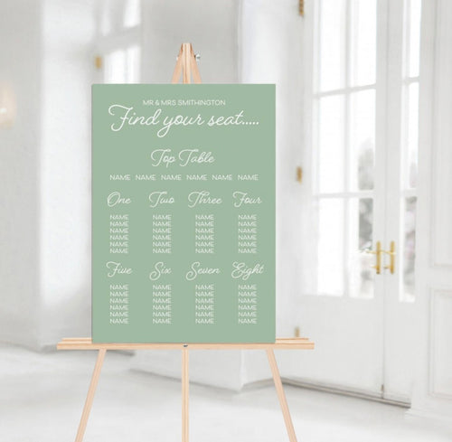 Muted Matte Seating Plan Board - Cute as a Button by Laura