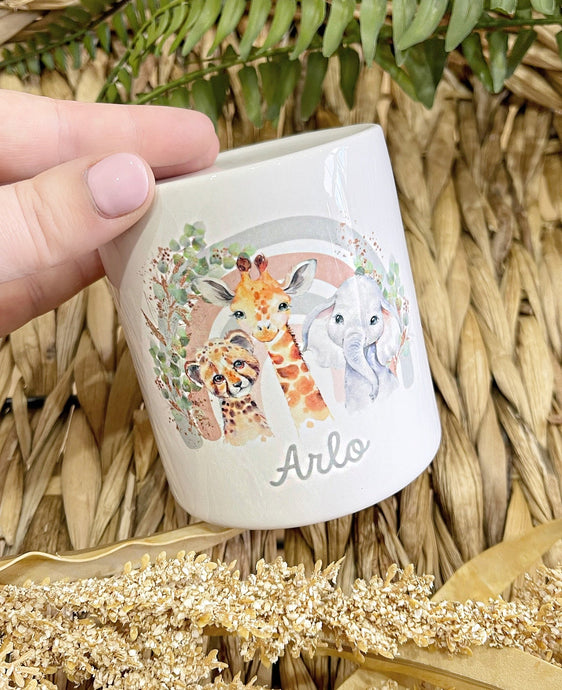Neutral Safari Rainbow Ceramic Money Box - Cute as a Button by Laura
