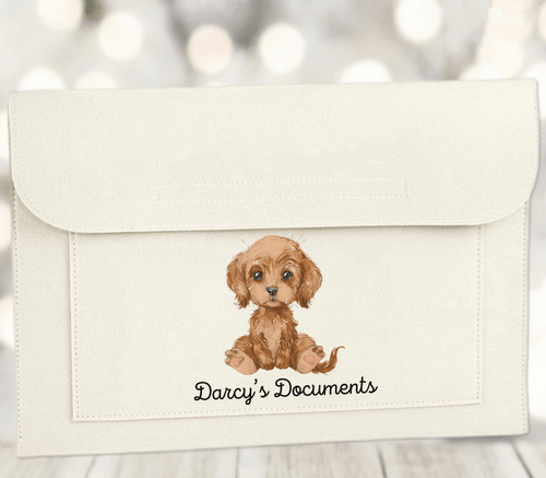 Personalised Felt Pet Document Folder - Cute as a Button by Laura