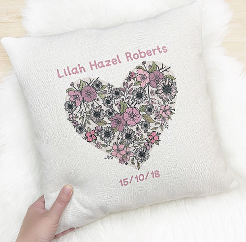 Personalised Printed Cushion (Other Designs Available) - Cute as a Button by Laura