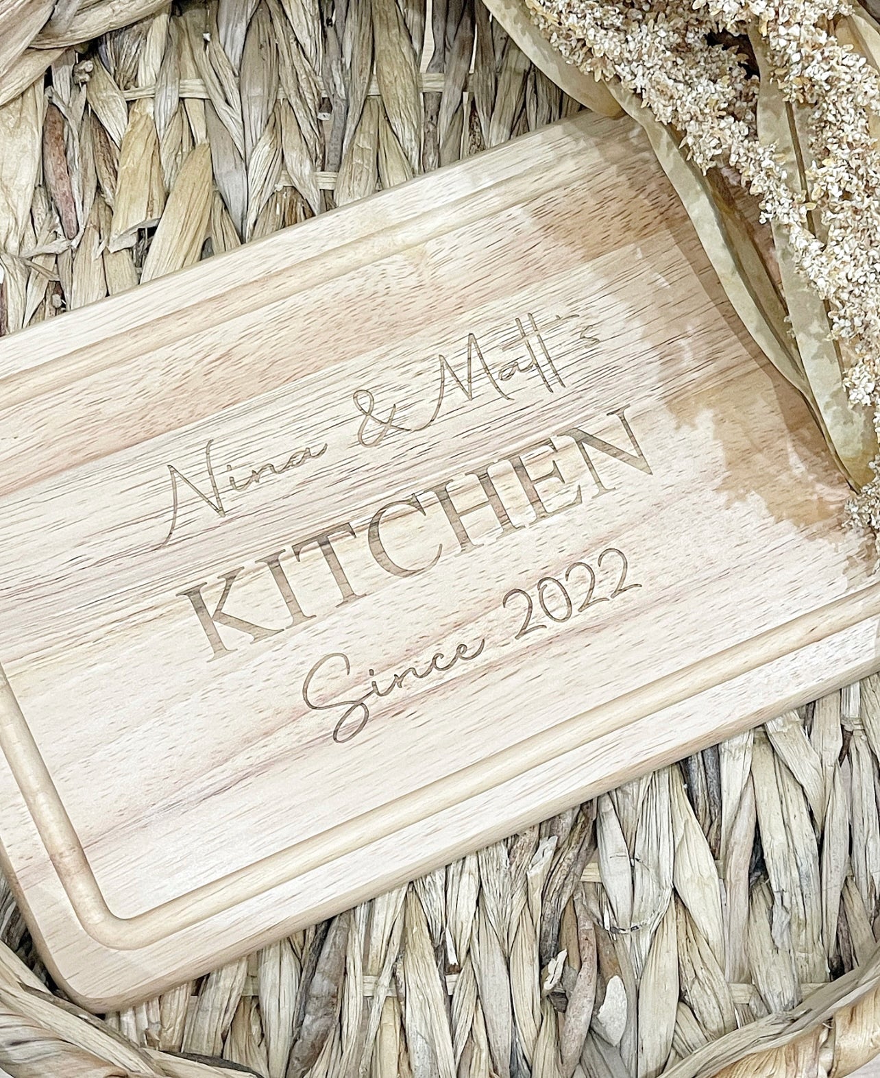 Personalised Wooden Chopping Board - Cute as a Button by Laura