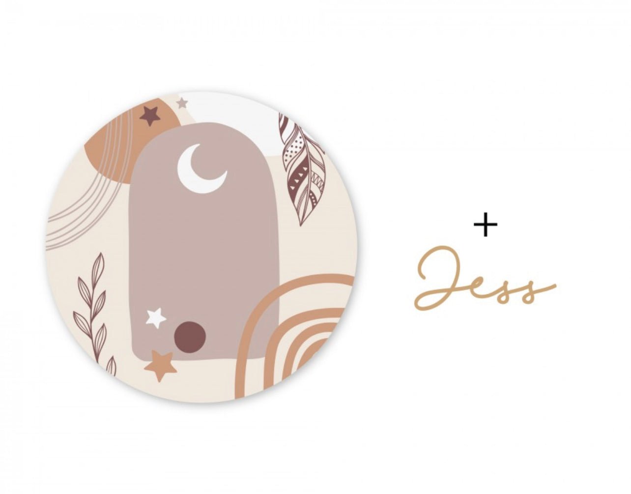 PRE ORDER Boho Moon Plaque - Cute as a Button by Laura